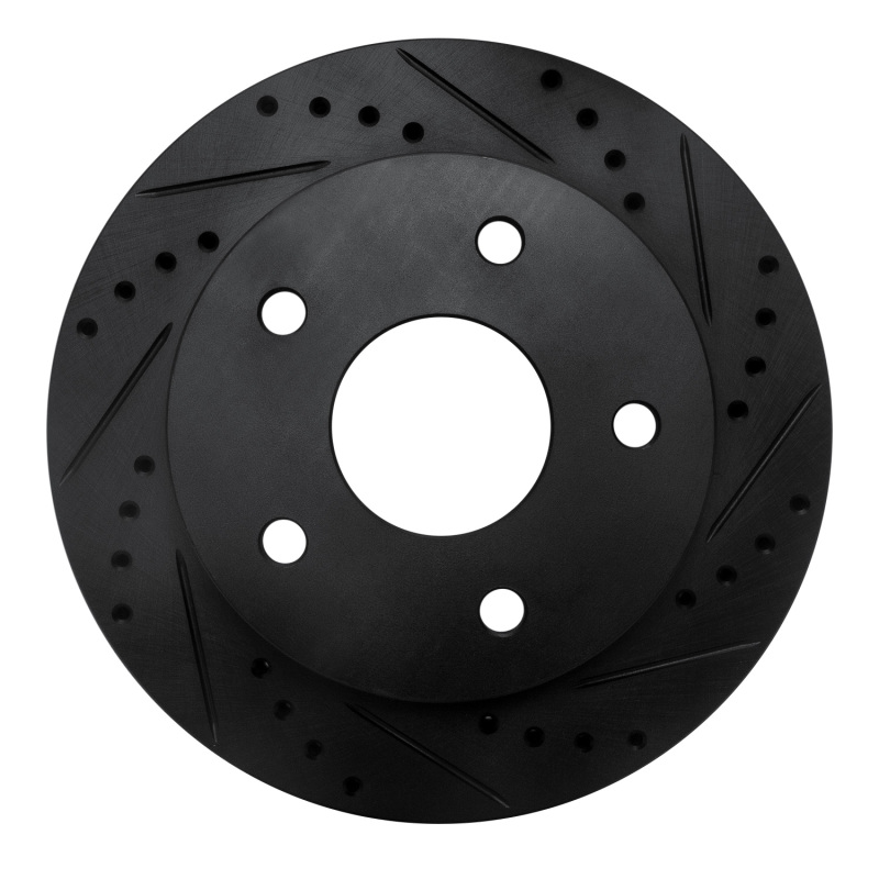Dodge Ram 1500 Pickup Brake Rotor (1) - Front Right - R1 Concepts - Drilled & Slotted - Black - `00-`01